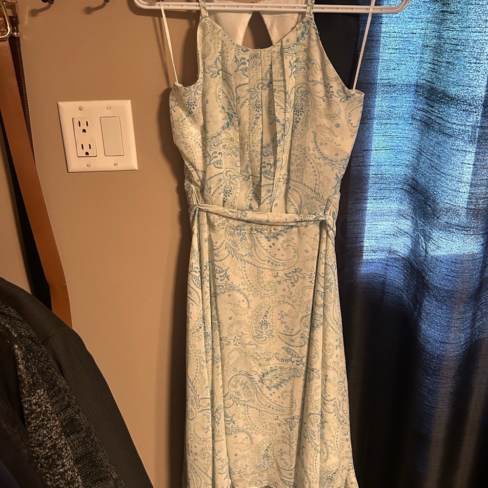 Suzy Shier Light Blue Paisley Midi Dress